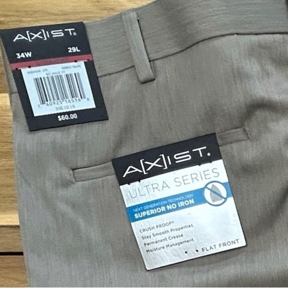 Axist Ultra Series Superior No Iron Moisture Resistant Dri Fit Pants Sz 34 x 29 - Picture 4 of 12